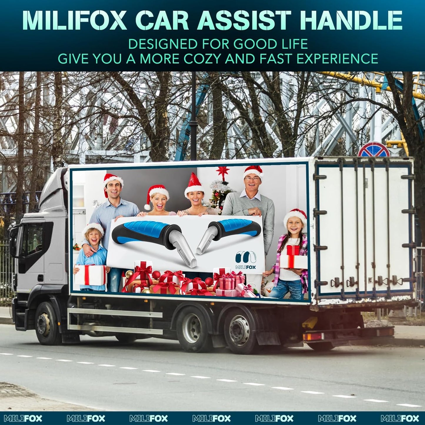 Car Door Handle for Elderly Car Handle Assist Support, Portable Auto Grab Handles for Handicap Seniors, Black and Blue 2 Pcs