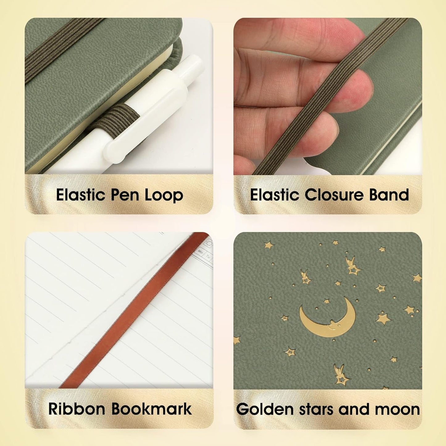 CAGIE Lined Journal Notebook for Work, 196 Pages, Medium 5.7" x 8.3", Hardcover Notebook Journal with Pen Loop, (Turquoise Ruled), Gifts