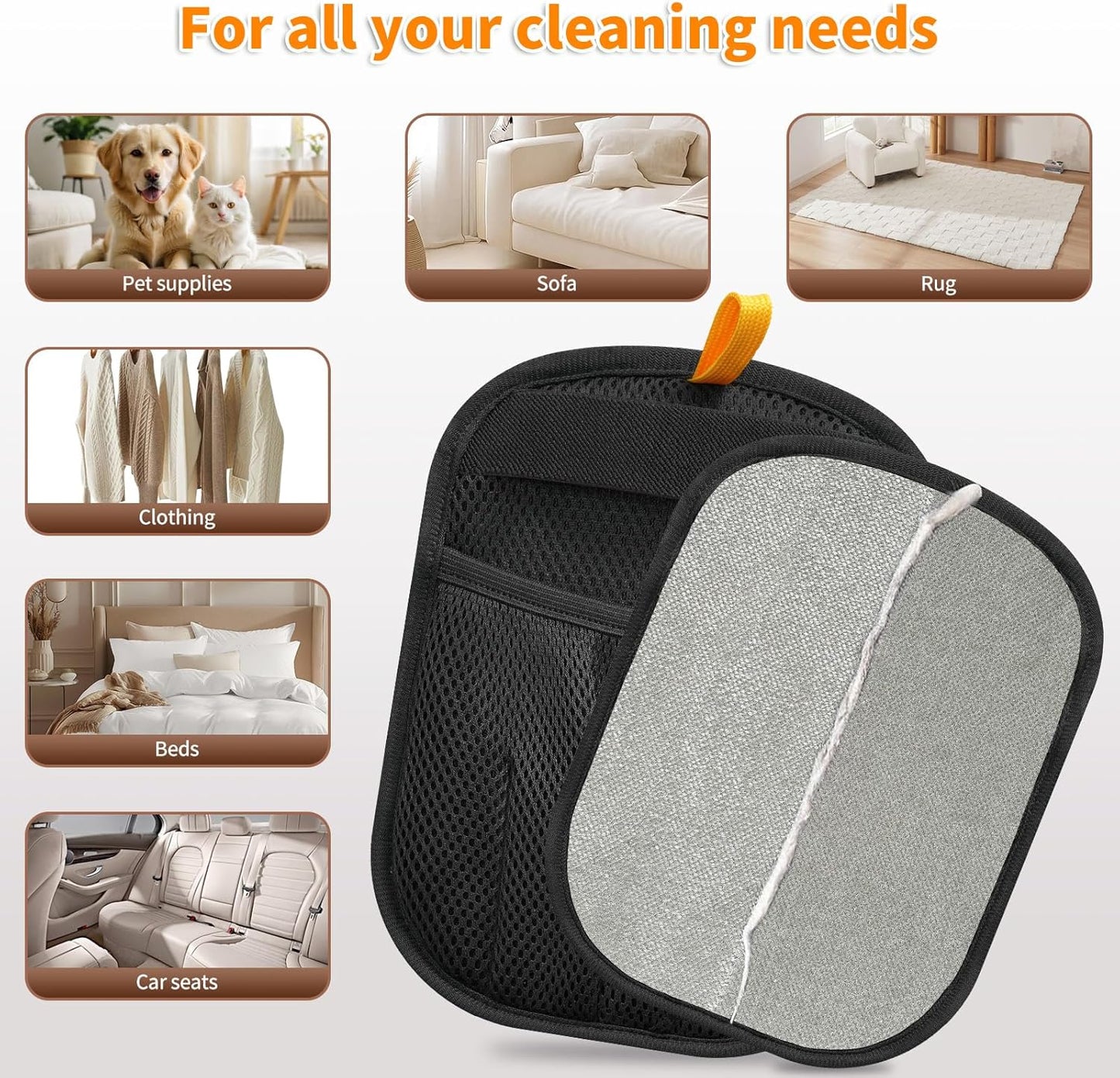 Pet Hair Removal Glove for Cats & Dogs, Upgraded Five-Finger Electrostatic Pet Hair Gloves, Reusable Magic Brush Pet Hair Remover Tool for Laundry, Couch, Carpet, Car Seat