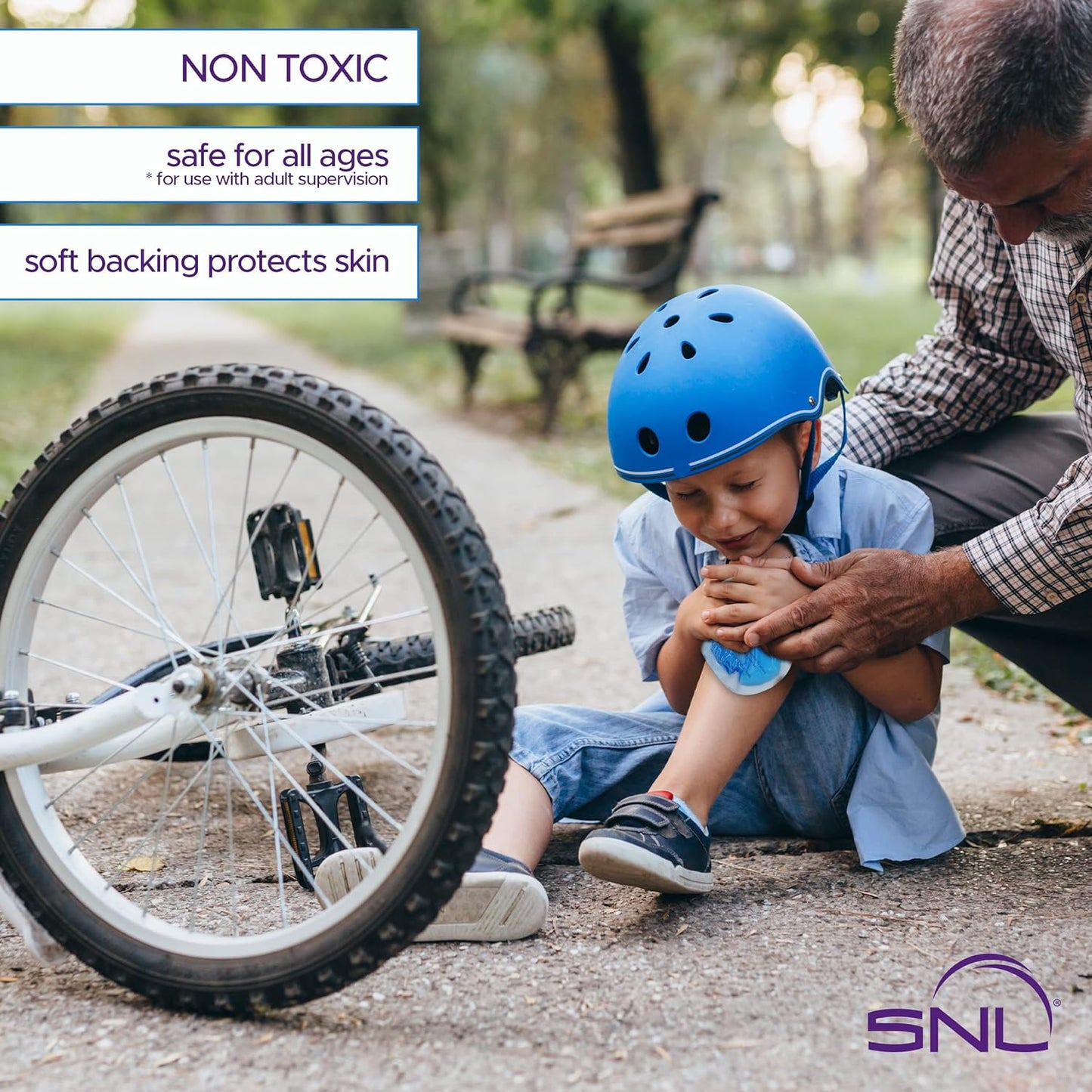 SNL Quality Hot & Ice Packs [6 Gel Packs], Reusable, Round, Soft Fabric Backing, for Breastfeeding, Pain Relief, First Aid - Includes: Wrap Sleeve for Hands-Free Application, Storage Bag