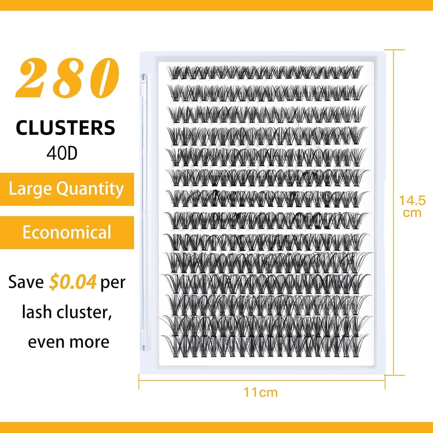 B&Q Lash Clusters 40D-D-13 Individual Lashes 280 Clusters False Eyelash 10D 20D 30D 40D Lash Clusters Extensions Individual Lashes Cluster DIY Eyelash Extensions at Home (40D-D,13MM)