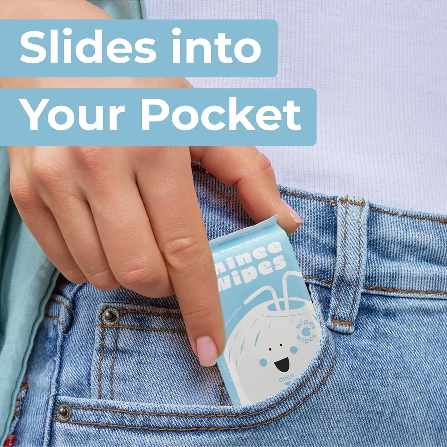 Impossibly Compact Travel Wipes with Fragrance - Skin-Friendly, Hypoallergenic & Scented Wet Wipes for Adults, Kids & Baby Care (60 Wipes Total, Coconut)