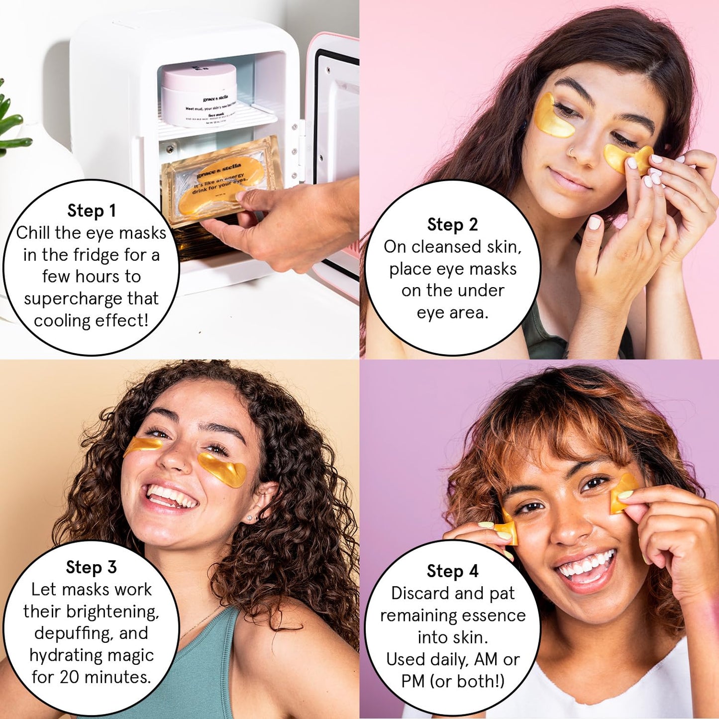 grace & stella Award Winning Under Eye Mask - Birthday Gifts For Women - Bridesmaid Gifts - Reduce Dark Circles, Puffy Eyes, Undereye Bags, Wrinkles - Under Eye Patches - Vegan (24 Pairs, Pink)