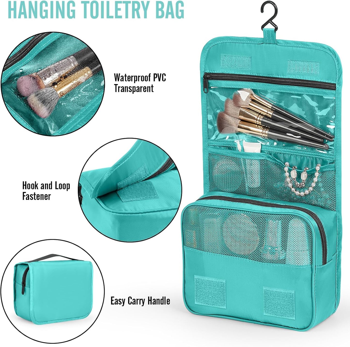 Veken 8 Set Packing Cubes for Travel Essentials, Suitcase Organizer Bags in 4 Sizes, Carry-On Luggage Accessories with Large Laundry & Hanging Toiletry Bag, Must-Have for Airplane, Road Trip & Camping