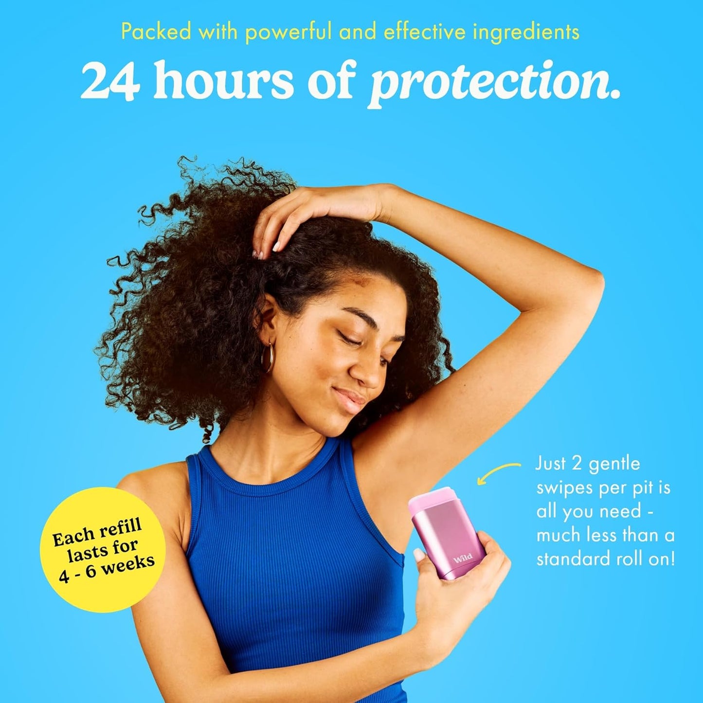 Wild - The Full Monty Starter Kit - Bee Case with Refills in a Variety of Fresh Scents 5 x 1.4oz - Refillable Deodorant & Aluminum Free - Long Lasting Protection - Vegan