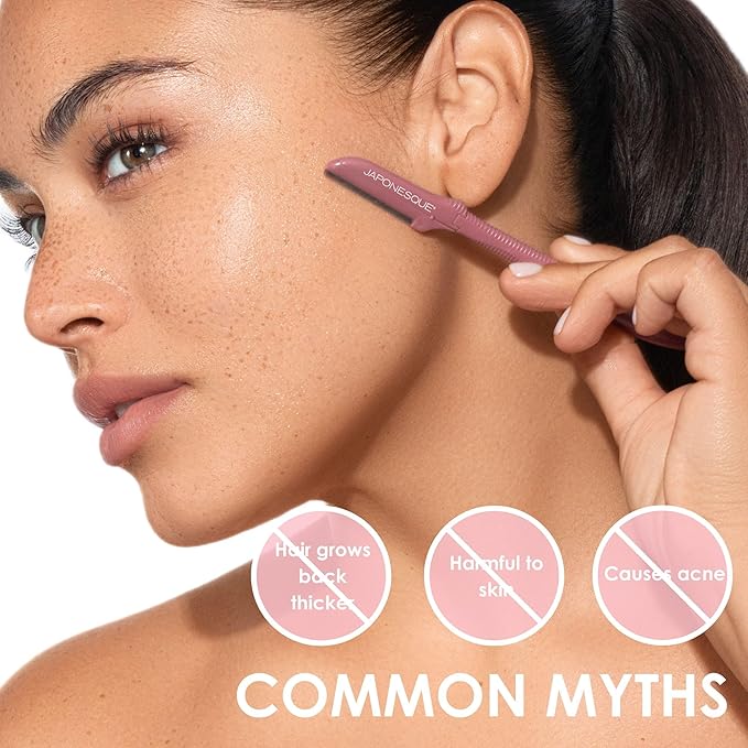 JAPONESQUE Precision Dermaplaner Facial Razors – 2pk 6 Piece Set, Eyebrow and Facial Hair Single Blade Razors for Women and Men, 2pk, 6ct.