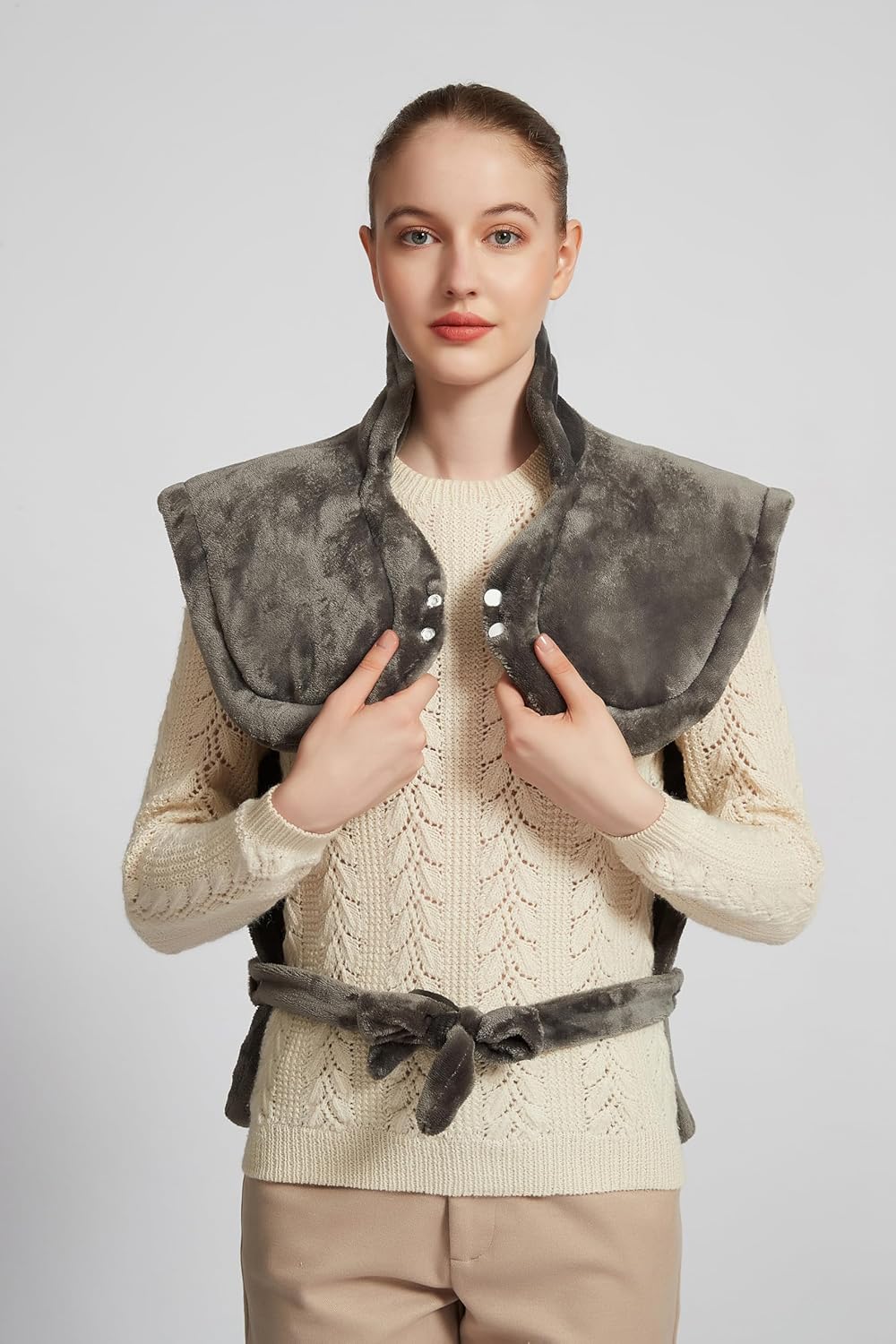 Ambershine 26"x35" XXXL King Size Neck& Shoulder& Back Heating Pad with 12 Temperature Settings& 4 Auto-Off Countdown Timers, Pain Relief for Back/Neck/Shoulder, Christmas gift for mom dad (Dark Gray)