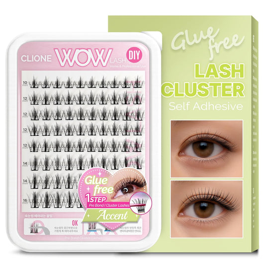Korean Self Adhesive Lash Clusters Manga Look No Glue Press On Pre Bond Lash Clusters Fluffy Self Adhesive False Eyelashes No Glue Needed Reusable Wispy Eyelash Extensions
