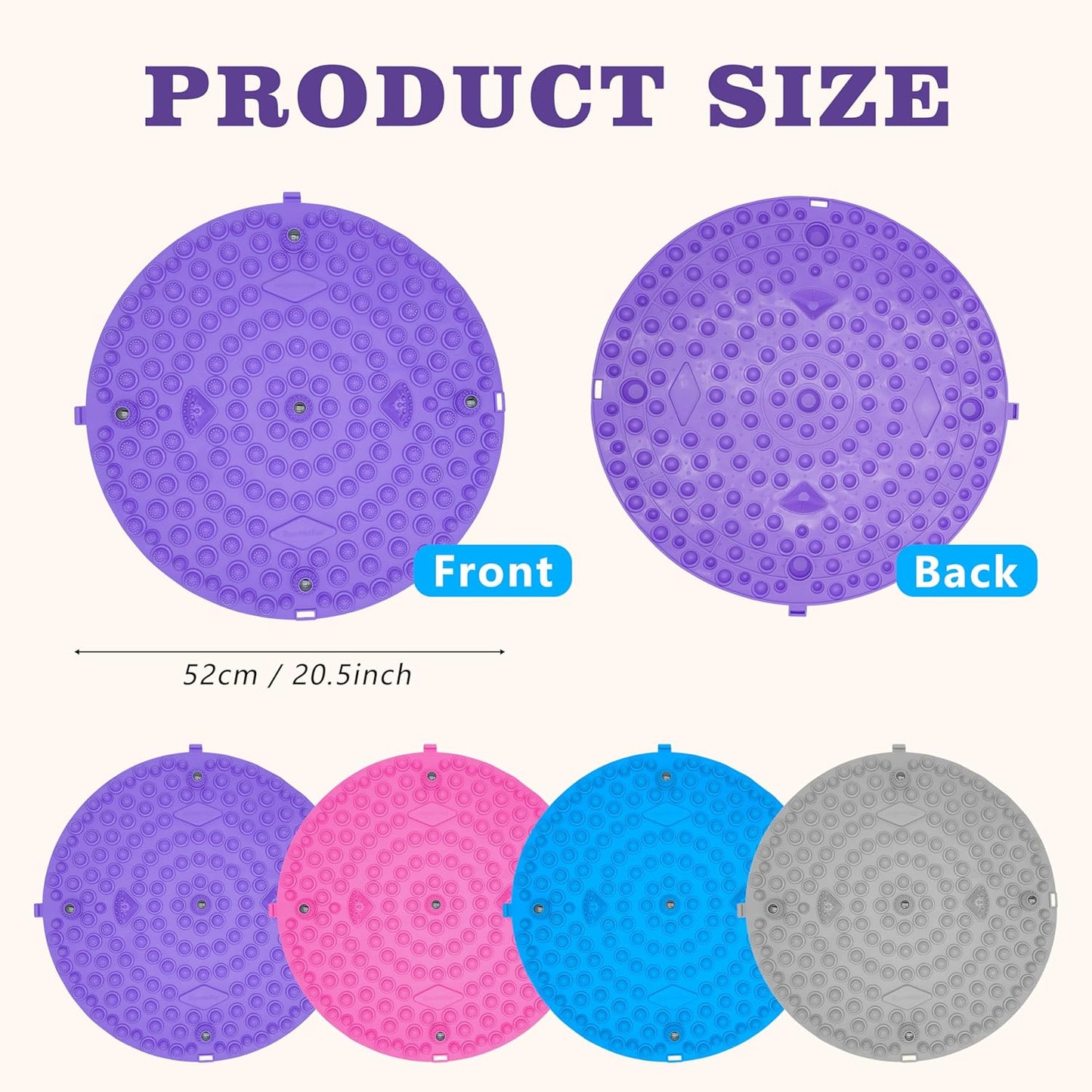 Multi-Purpose Foot Massage Mat with Reflexology Nodes & Magnetic Therapy, Relieve Stress, Improve Circulation, and Enhance Relaxation (Grey)