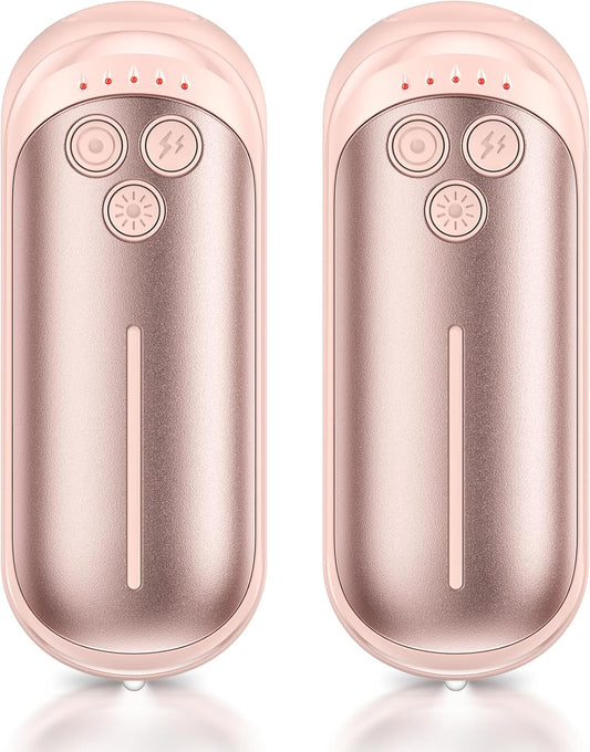 Rechargeable Hand Warmers 2 Pack, 6000mAh Electric Hand Warmer Rechargeable, 2 in 1 Portable Hand Warmers with AI Smart Chips, Outdoor, Hunting, Camping for Family for Christmas