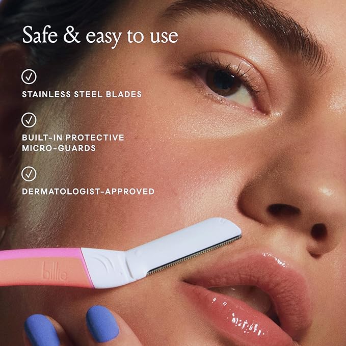 Billie - Dermaplane Refill Blades - Stainless Steel Blades with Safety Micro-guards - Nickel-free - Gently Exfoliates Skin - 3 count