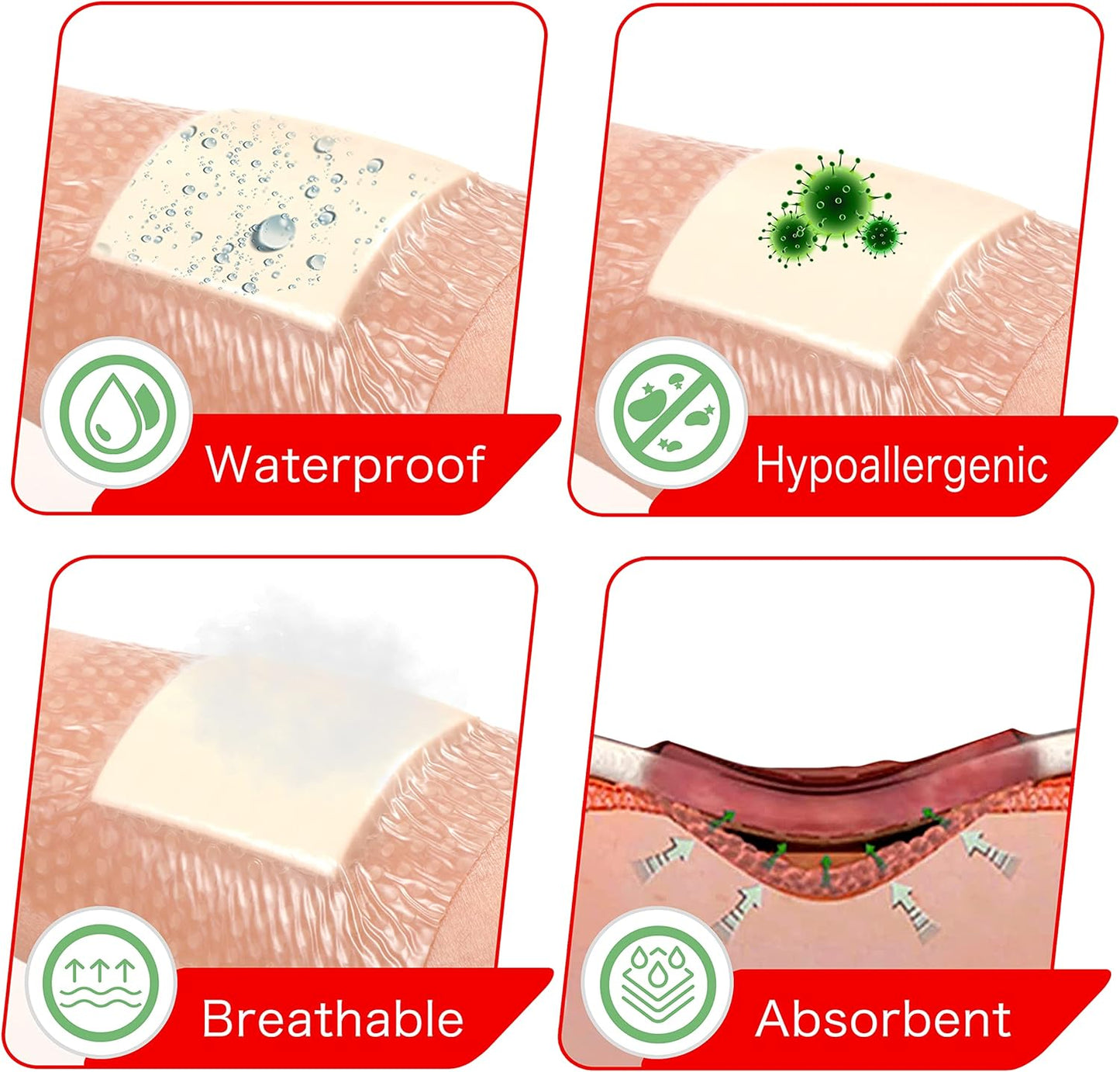 FRESINIDER 7"x7" (Pack of 10) Wound Silicone Sacral Foam Dressing Sacrum Foam Adhesive with Border - Waterproof Absorbent Breathable Bed Sore Pressure Pads