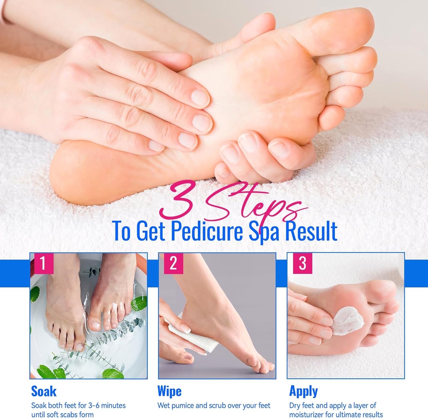 Maryton Professional Foot Scrubber Pumice Pads, Pedicure Tools for Feet, Foot Filer Refill Pads 6-Count, White