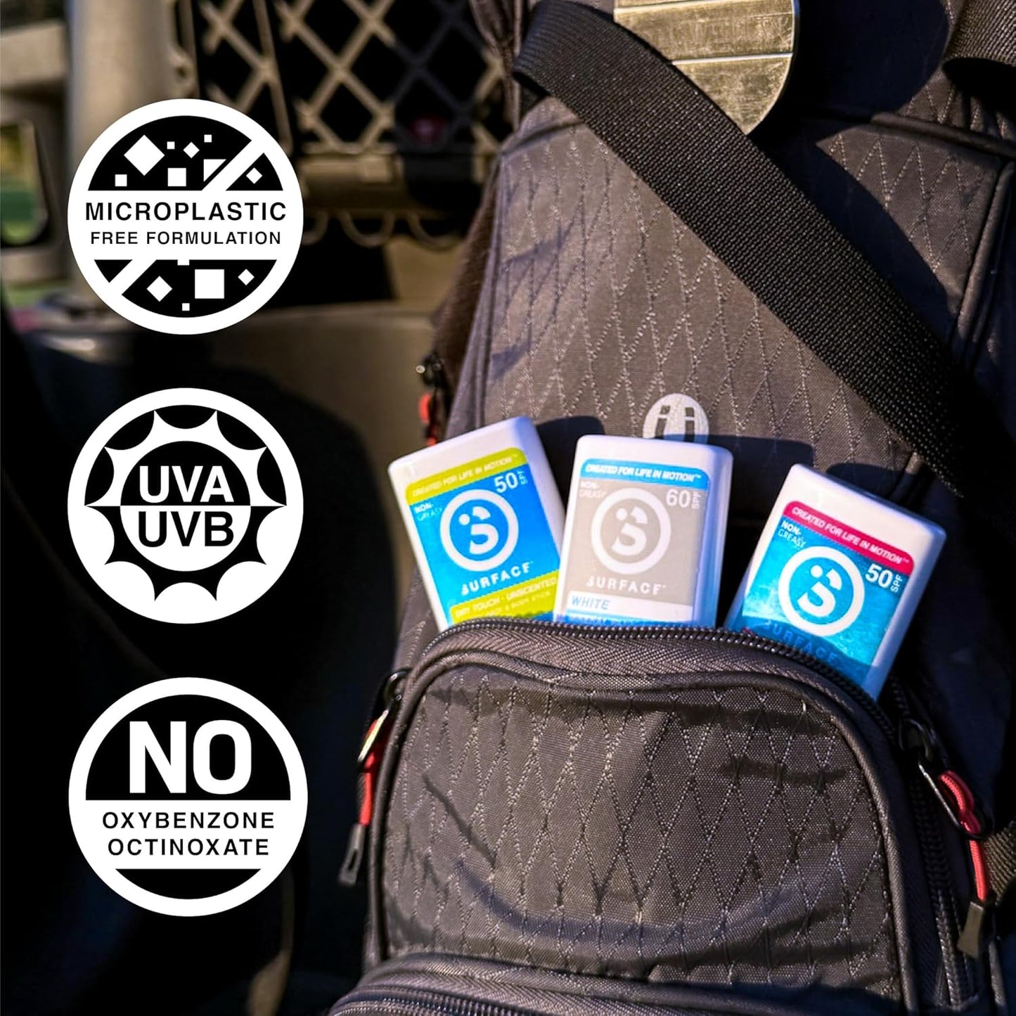 Surface Mineral Sunscreen Face Stick SPF 60, Lightweight Non-Nano Zinc Oxide Formula, Reef Friendly, Broad Spectrum UVA UVB Protection, Water Resistant Sun Care for 80 Minutes, Clear, 0.5oz