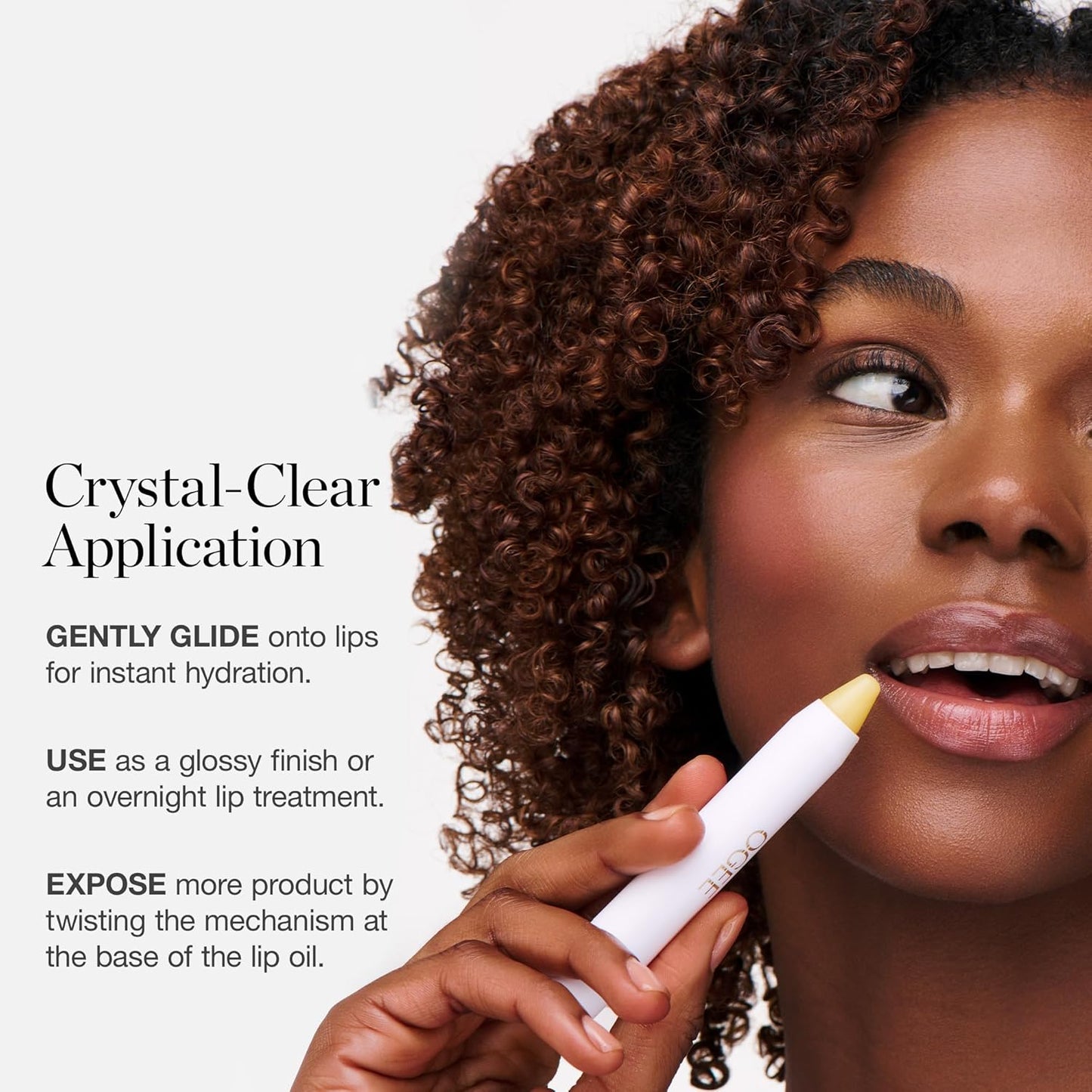 Ogee Sculpted Lip Oil - Lip Stain Made with 100% Organic Coconut Oil, Jojoba Oil, and Vitamin E - Best as Lip Balm or Overnight Lip Treatment - CLEAR