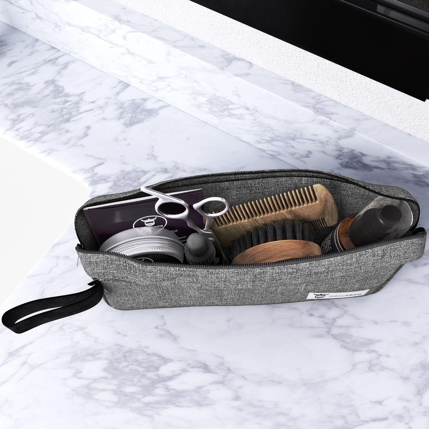Striking Viking Grooming Kit - Premium Care Products for Men with Beard Shampoo, Oil, Balm Butter, Brush, Wooden Comb, Mustache Scissors & Toiletry Bag