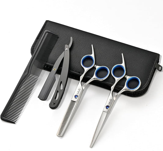 ULG Hair Cutting Scissors Thinning Shears Kit Professional Hairdressing Texturizing Salon Razor Edge Scissor Barber Kit1 Pro