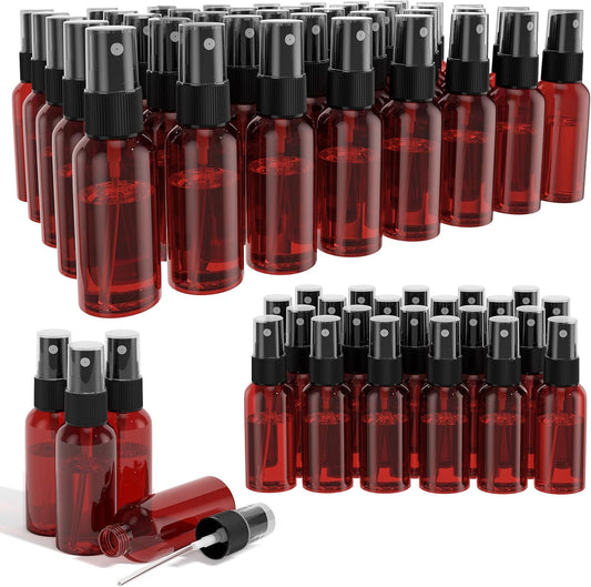 100Pack Small Spray Bottles 1oz, 30ml Travel Spray Bottle with Black Fine Mist Sprayer, Mini Empty Refillable Containers Portable Cosmetic Bottles for Plants, Cleaning, Misting & Skin Care-Brown