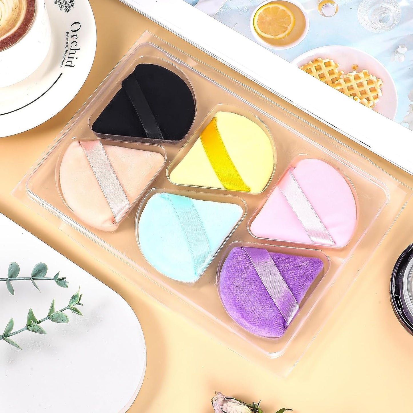 Pimoys 6 Pieces Triangle Powder Puff Soft Makeup Sponge Make Puff for Face Powder Cosmetic Foundation Sponge Makeup Tool