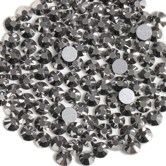 Beadsland 1440 Pieces Flat Back Crystal Rhinestones Round Gems,Hematite,SS3,1.2-1.4mm