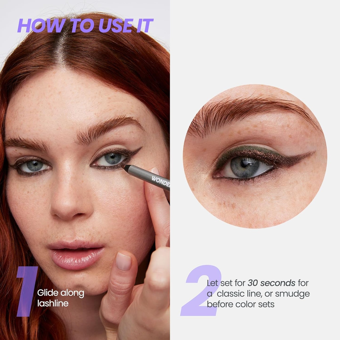 Wonderskin Eyeliner Pencil, 1440 Longwear Deep Purple Eyeliner Pencil - Waterproof, Sharpenable & Smudge Proof