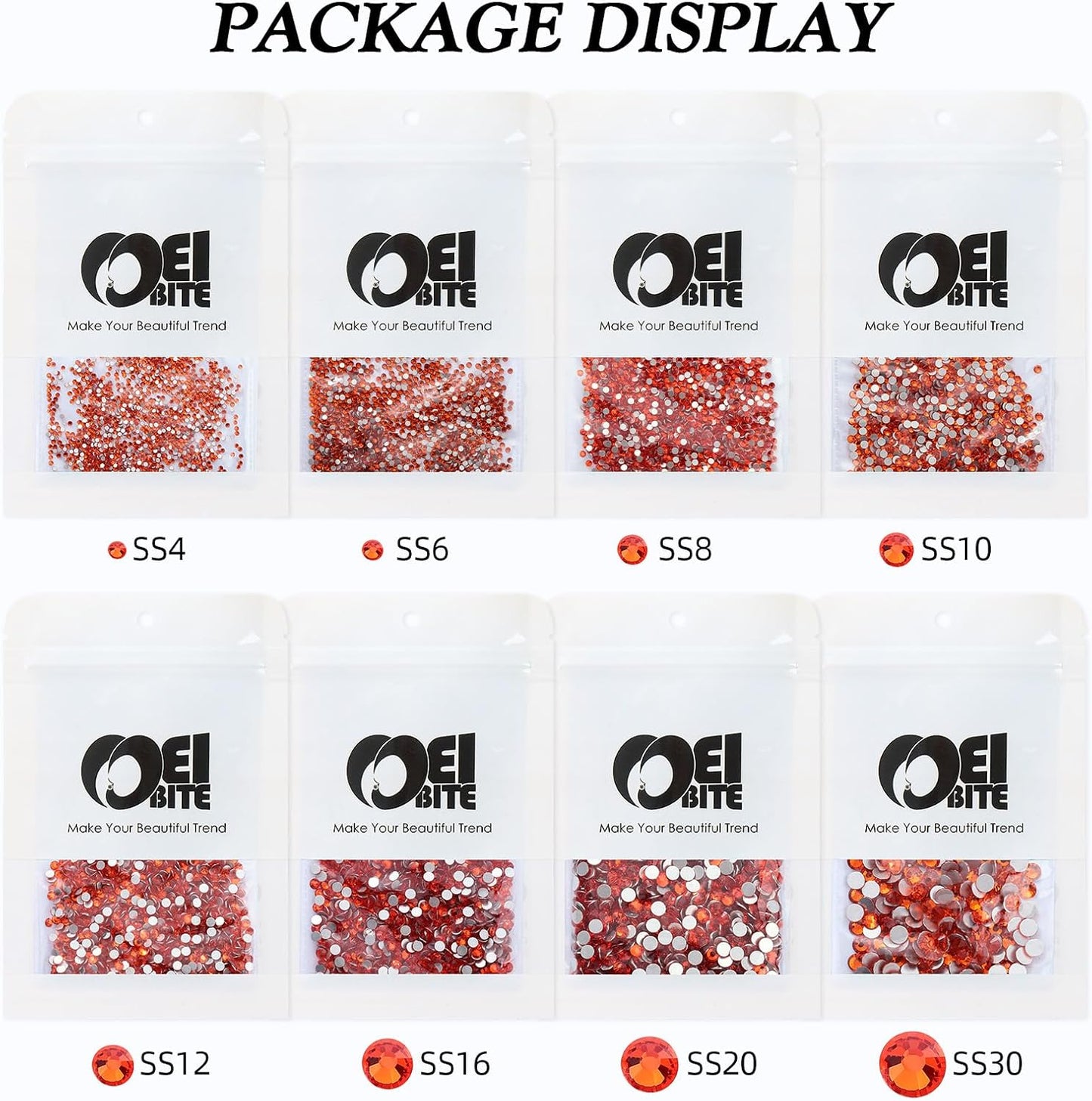 Hyacinth Flatback Rhinestones, Glass Rhinestones for Nail Art and Craft, Glue Fix, Loose Crystal Gemstones(Orange, SS10, 1440pcs, 2.7-2.8mm)