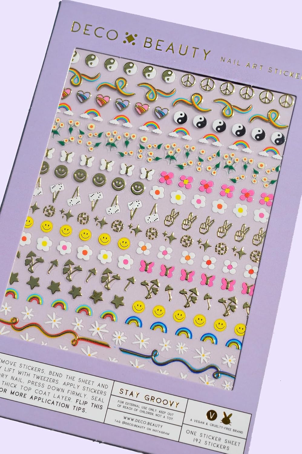 Stay Groovy Nail Stickers - Trendy, Long-Lasting Nail Art Decals – Easy DIY Application for Salon-Quality Manicures