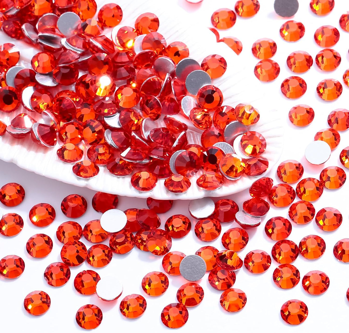 Hyacinth Flatback Rhinestones, Glass Rhinestones for Nail Art and Craft, Glue Fix, Loose Crystal Gemstones(Orange, SS30, 288pcs, 6.4-6.6mm)