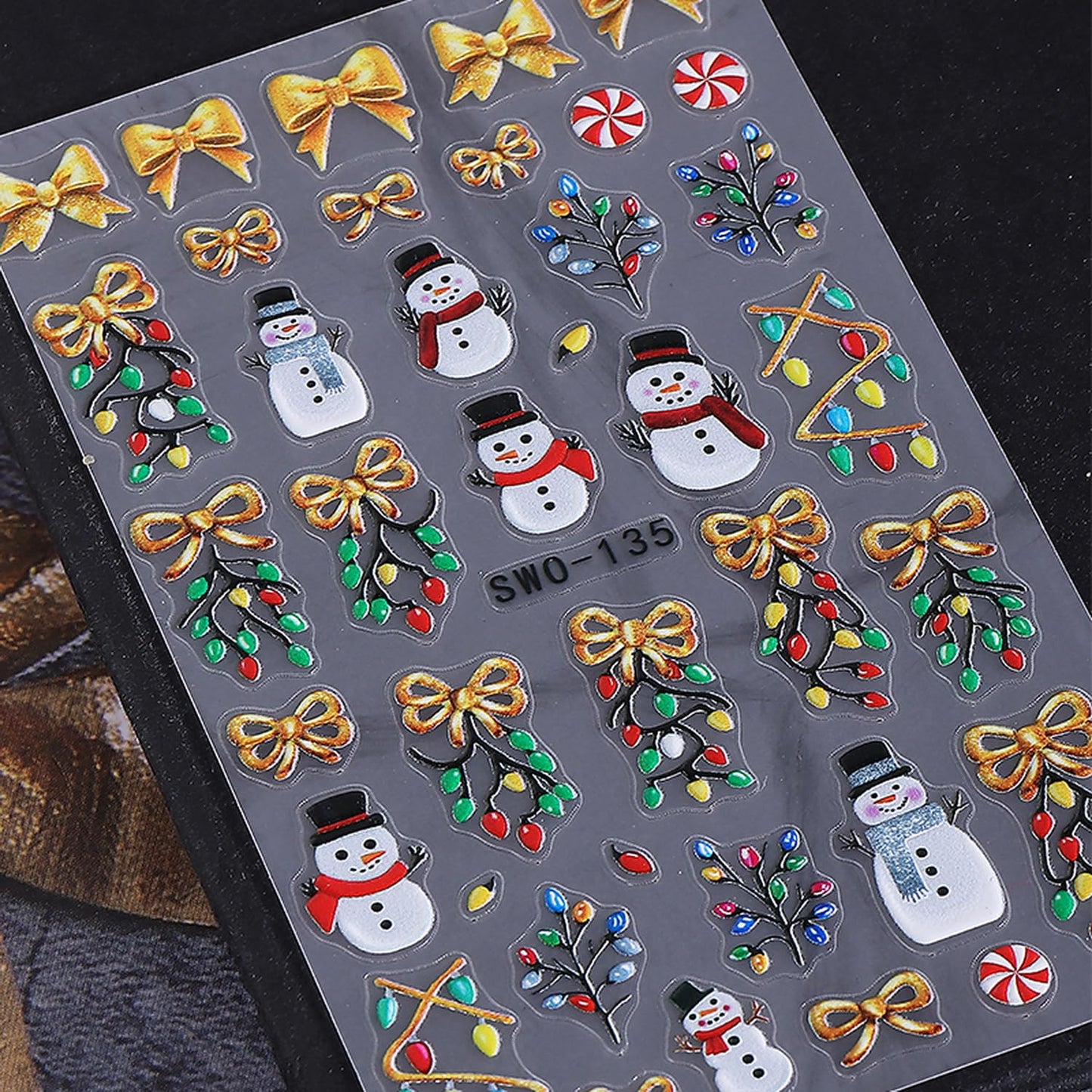 5 Sheets Christmas Nail Art Sticker Snowman Elk Christmas Tree Gingerbread Man Design Winter Xmas Self-Adhesive Snowflake Santa Claus Nail Stickers Decals for Nails Supplies Christmas Nail Decoration