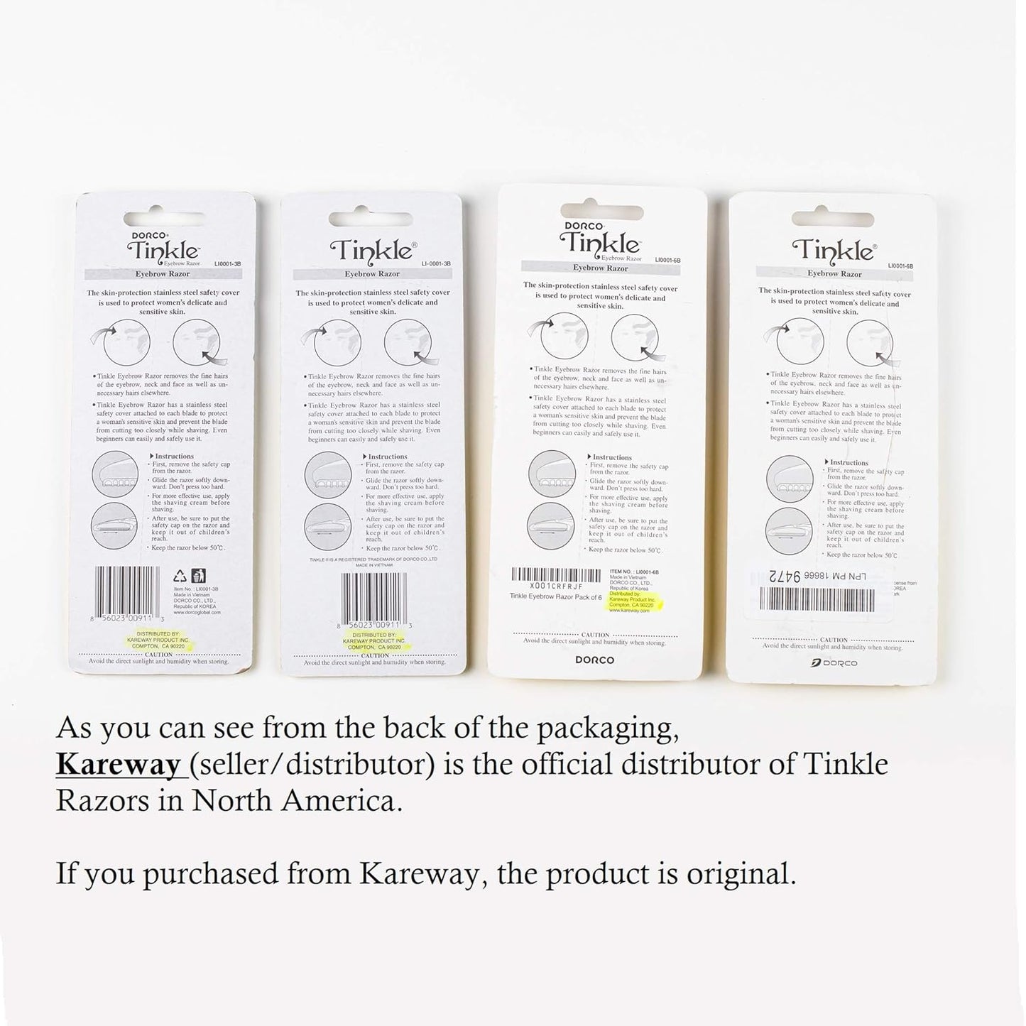 Tinkle Dermaplaning Tool 6ct, Dermaplane Razor for Women, Safe and Easy Peach Fuzz Remover, Eyebrow Trimmer with Protective Cover (2 Packs of 3)