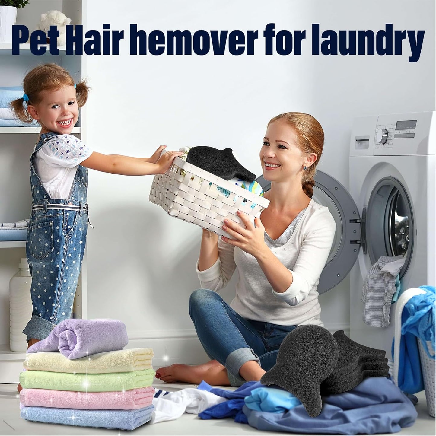 Pet Hair Remover for Laundry, Reusable Dog & Cat Hair Remover Tool, Effectively Removes Pet Hair, Lint and Dander from Bedding and Clothing, Suitable for Washing Machines, Dryers 8PCS