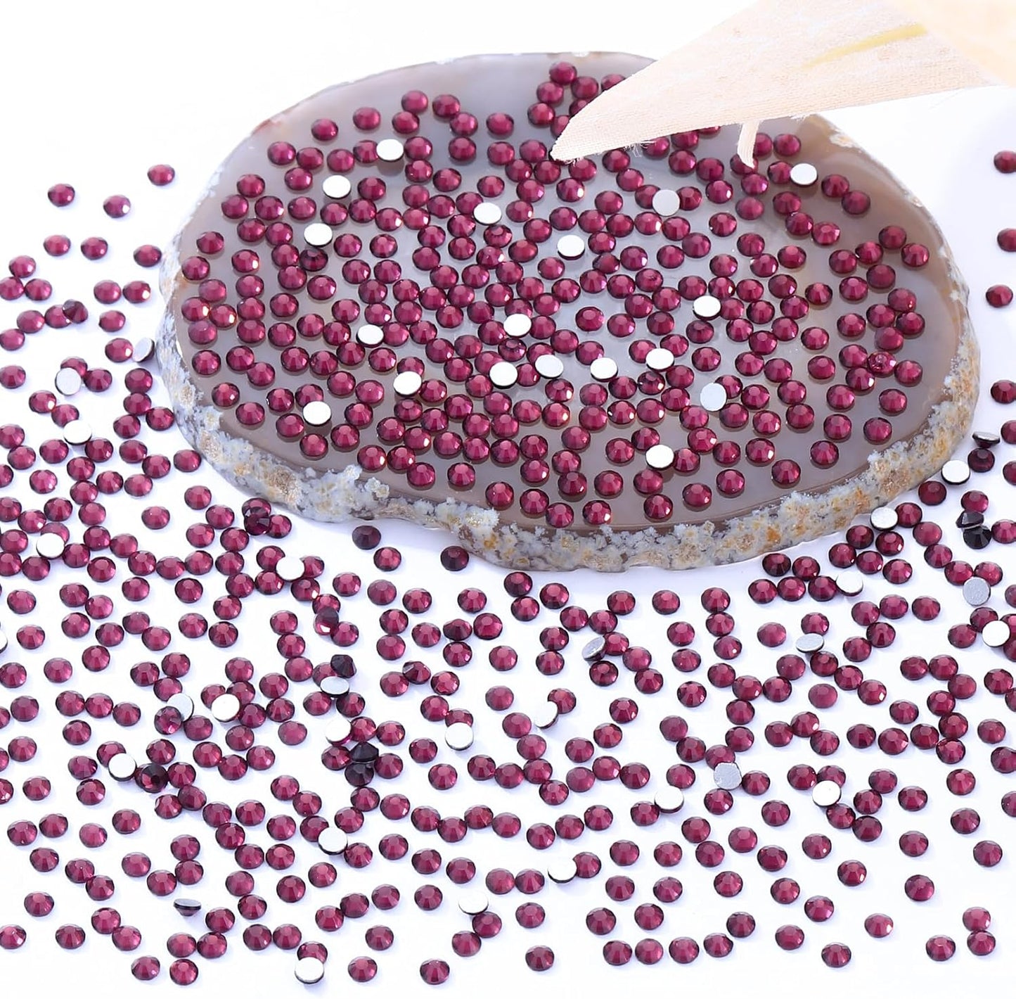 Purple Flatback Rhinestones, Glass Rhinestones for Nail Art and Craft, Glue Fix, Loose Crystal Gemstones(Purple, SS8, 2880pcs, 2.3-2.5mm)