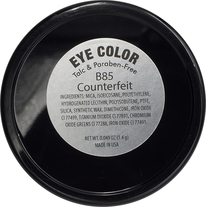 Counterfeit Shimmering Deep Forest Green Blue Grey Pressed Powder Single Vegan Eyeshadow; Talc, Paraben & Cruelty Free