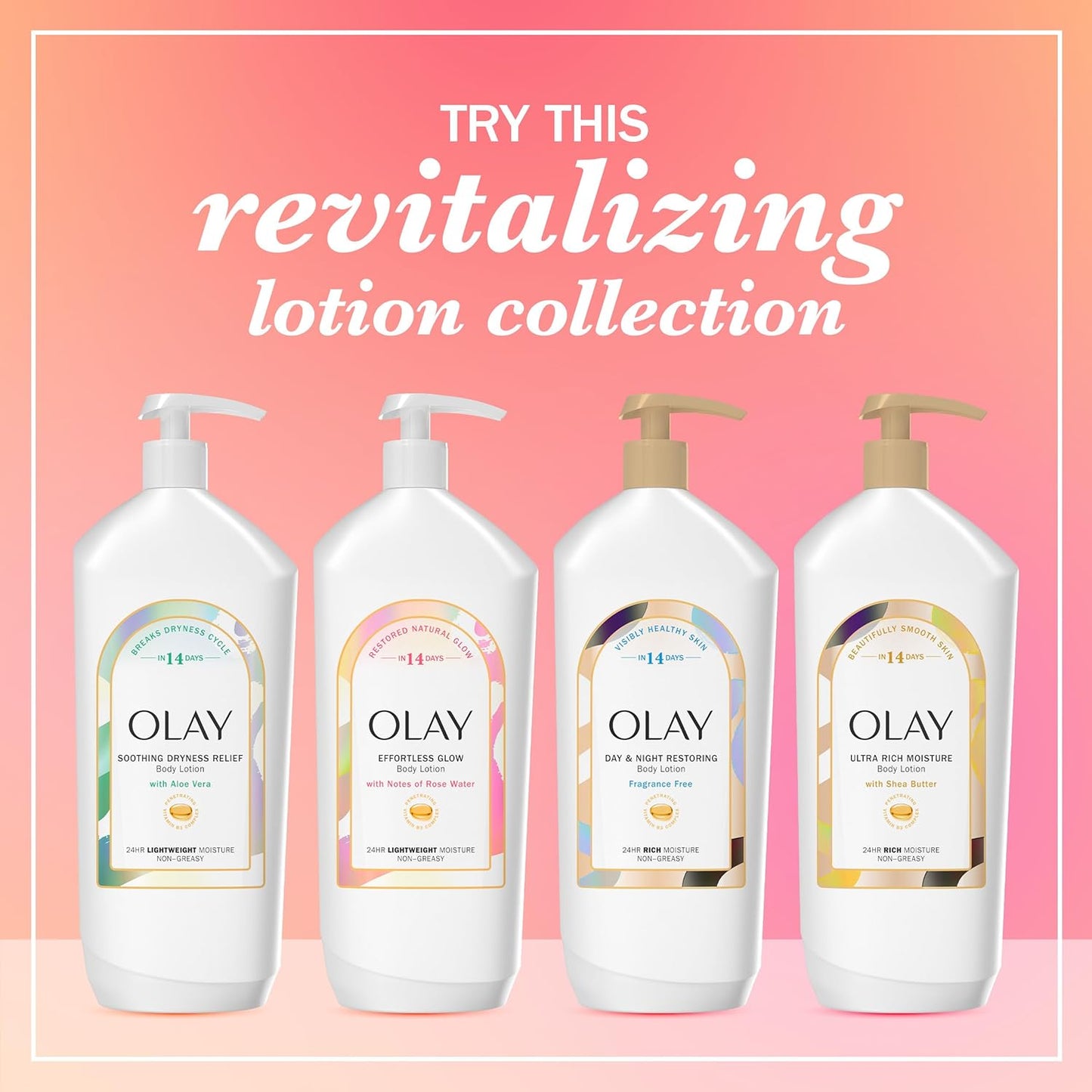 Olay Body Lotion for Women, Effortless Glow, Restore Natural Glow, 24hr Moisturizing & Deep Hydration, Absorbs Instantly, Penetrating Vitamin B3 Complex, For All Skin Types, Rose Water Scent, 18 fl oz