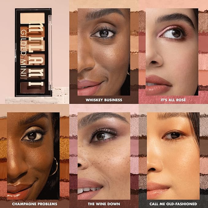 Milani Gilded Mini Eyeshadow Palette with 6 Matte & Shimmer Hues - Whiskey Business