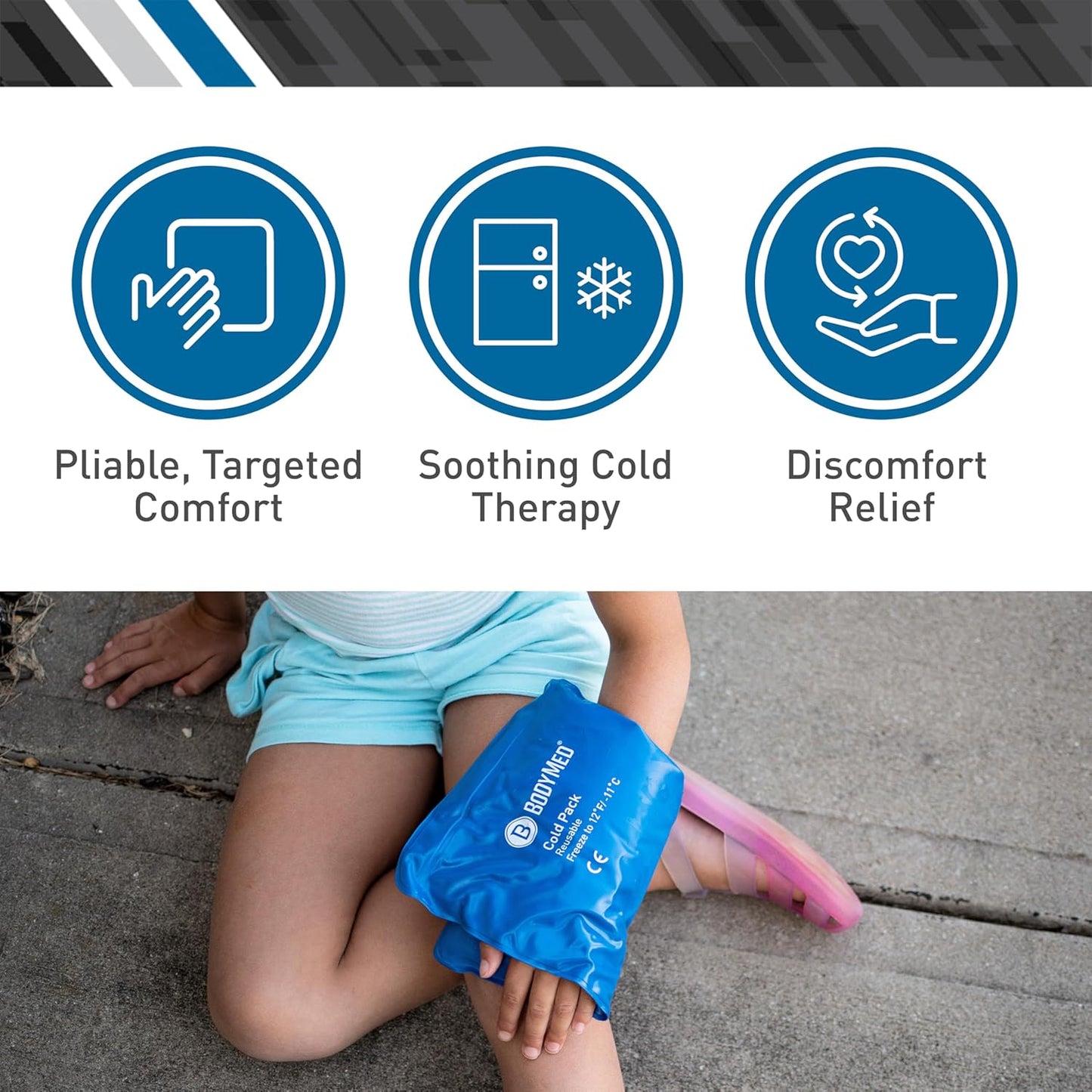 BodyMed Reusable Vinyl Ice Pack for Neck - Professional Grade Cold Therapy for Injuries, Aches, Swelling, Bruises, Sprains - 23 in. Long (Neck Contour)