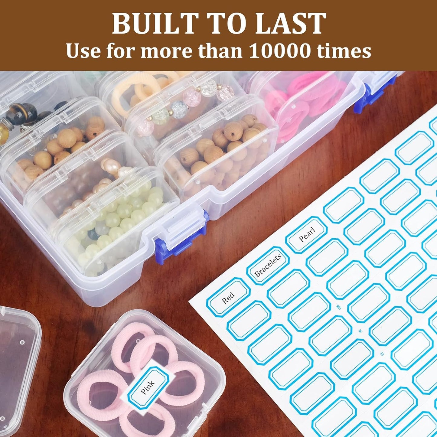 Bead Organizer Box, 28Pcs Clear Small Organizer and 1Pcs Storage Plastic Cases, Mini Clear Bead Storage Containers Flat Boxes for DIY Crafts Jewelry with 1 Sheets Label Stickers