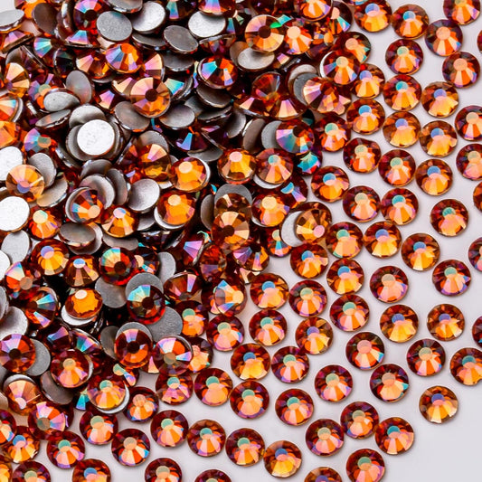 1440Pcs Amber Crystal Rhinestones,Glass Flatback Rhinestones Gemstones for Nail Face Makeup Art Crafts Clothes Decoration - (SS20,4.8mm, Amber)