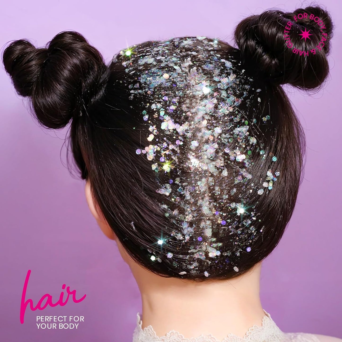 Teenitor Body Glitter, Face Glitter, White Glitter, 80g/2.8oz Face Body Glitter, Hair Glitter Gel, Rave Glitter, Mermaid Makeup Glitters for Kids