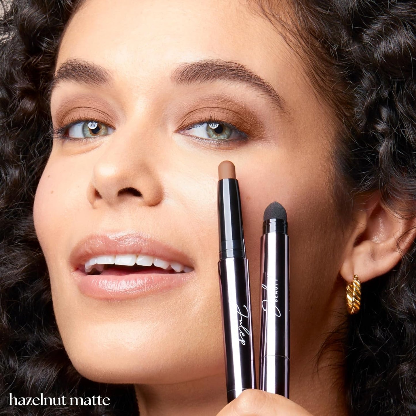 Julep Eyeshadow 101 Cream-to-Powder Waterproof Shadow Stick – Hazelnut Matte – Long-Lasting, Crease-Proof, Neutral Brown Beige Matte Cream Eyeshadow with Built-in Smudger