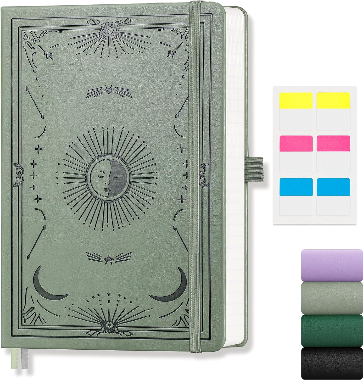 Lined Journal for Women Men, 192 Pages A5 Notebook Journal, Hardcover Notebook with 100Gsm Thick Pages, Leather Note Book for Writing, Travel, Business, Office, Prayer 5.7 x 8.3, Light Green