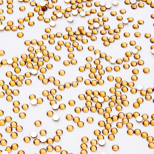 1440Pcs Topaz Crystal Rhinestones,Glass Flatback Rhinestones Gemstones for Nail Face Makeup Art Crafts Clothes Decoration -(SS12,3.0mm,Topaz)