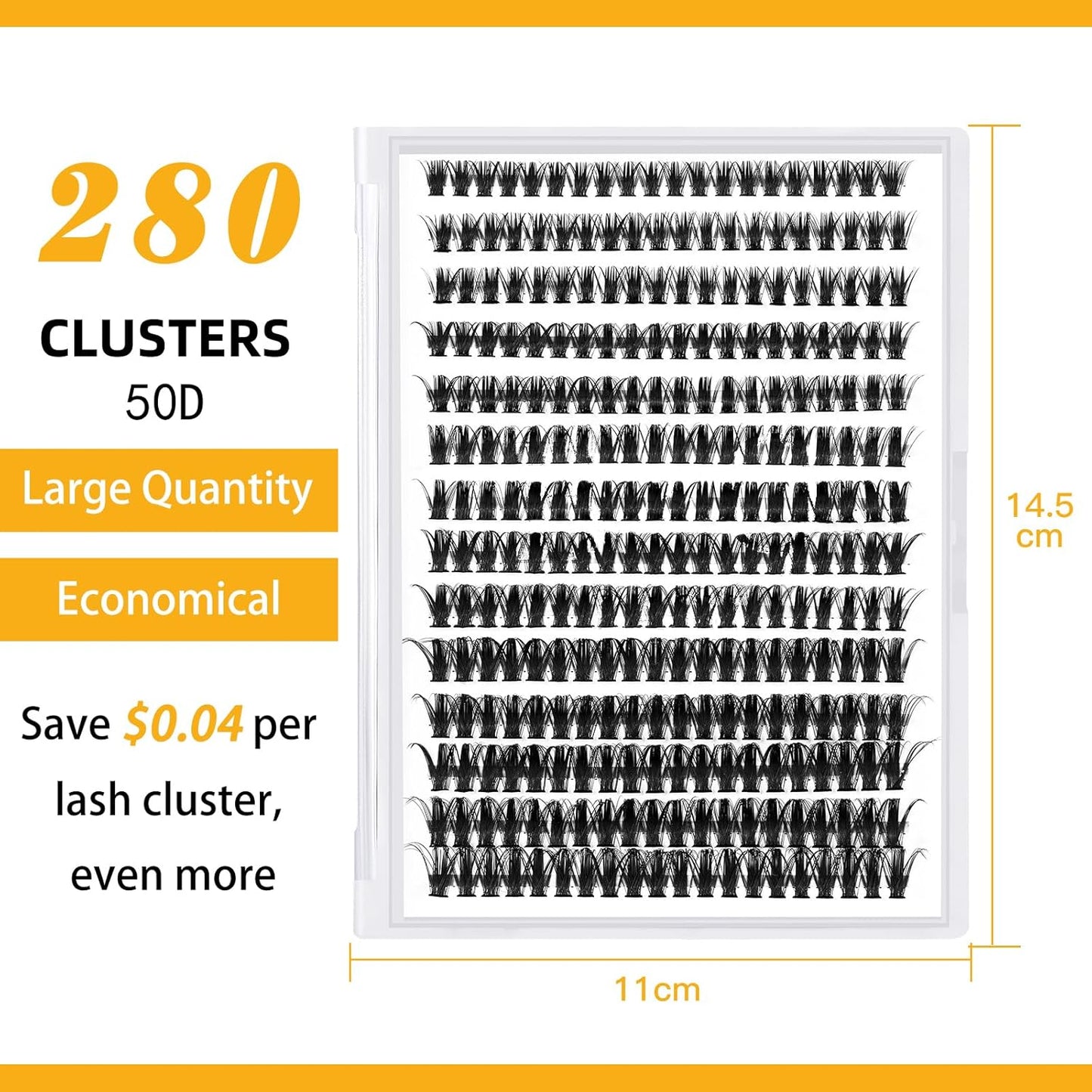 B&Qaugen Lash Clusters 50D-D-10-18MIX Individual Lashes 280 Clusters False Eyelash 30D 40D 50D Lash Clusters Extensions Individual Lashes Cluster DIY Eyelash Extensions (50D-D,10-18MIX)