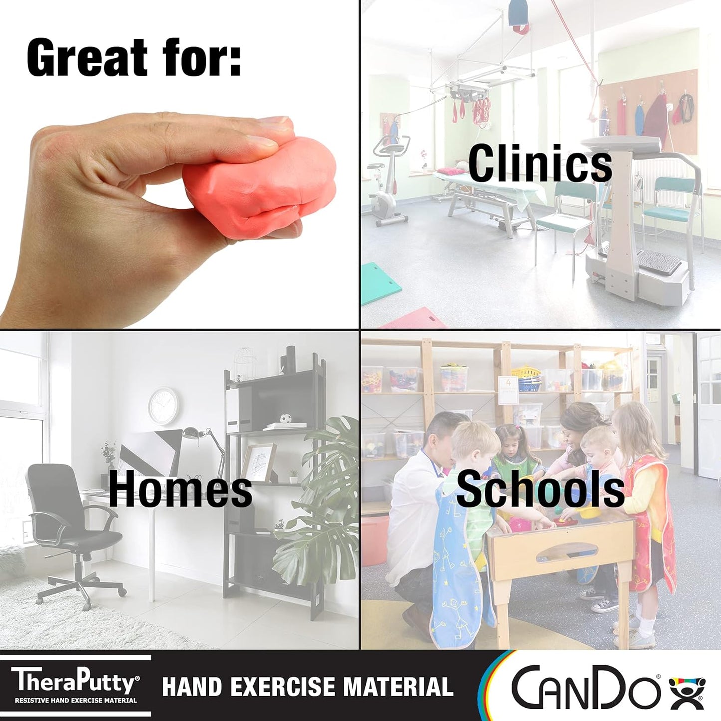 CanDo Theraputty Plus Hand Exercise Putty for Rehabilitation, Exercises, Hand Therapy, Hand Strengthening, Stress Relief - Red 3 oz Soft