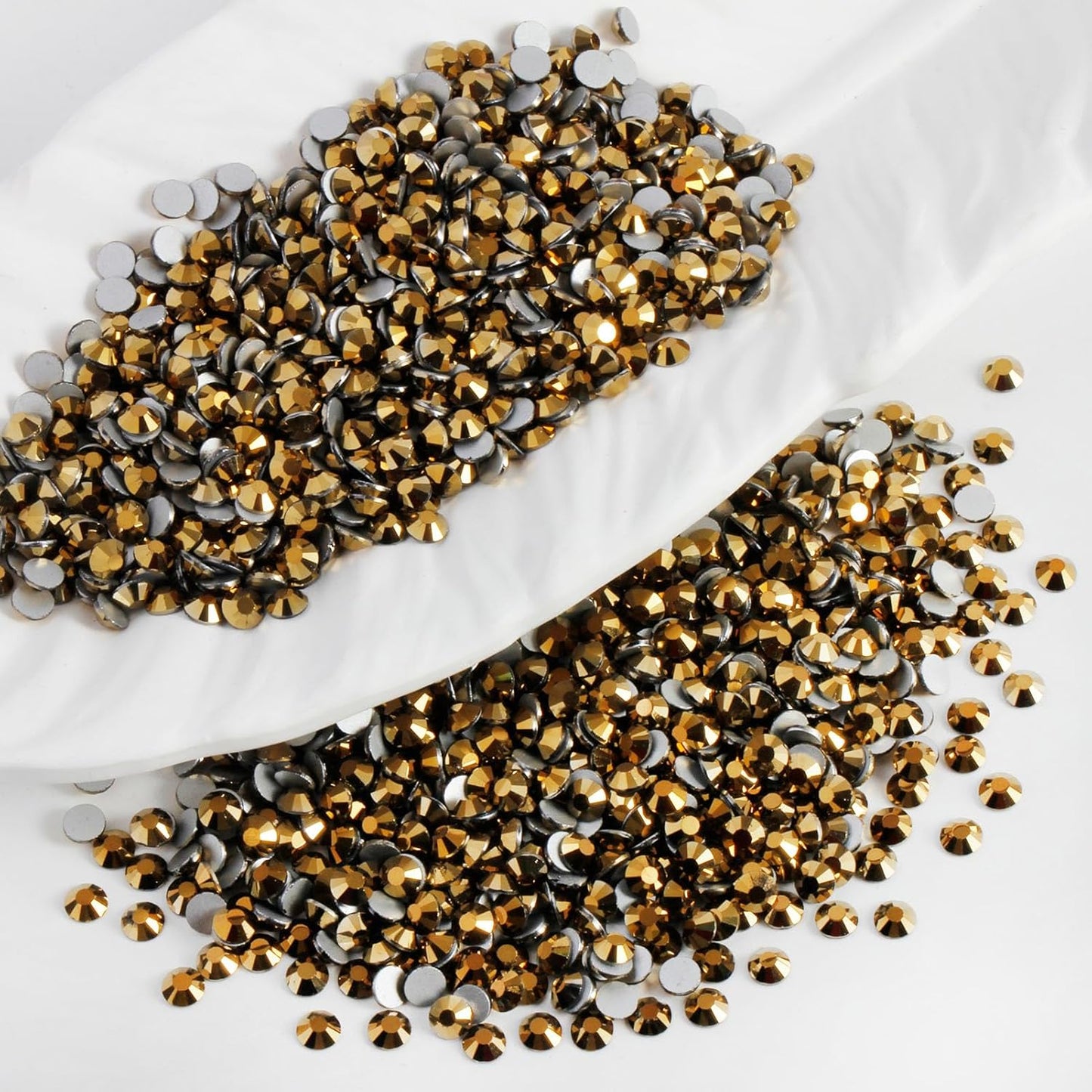 2000 PCS SS12 Flatback Rhinestones,12-Facet Diamond-Cut Glass Gems for Nail Art,Clothing,DIY Crafts,Glue-On Decoration Stones with Silver Backing,Aurum