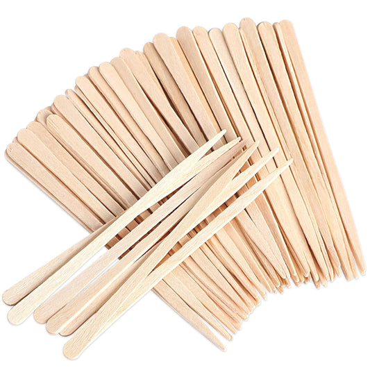 JANYUN 200 Pcs Eyebrow Wax Sticks Wax Applicator, Wood Wax Spatulas for Face and Small Hair Removal Sticks (Without Handle)