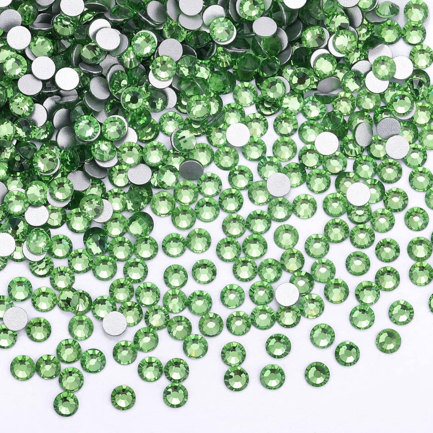 1440Pcs Light Green Crystal Rhinestones,Glass Flatback Rhinestones Gemstones Small for Nail Face Makeup Art Crafts Clothes Decoration - (SS10,2.8mm,Light Green)
