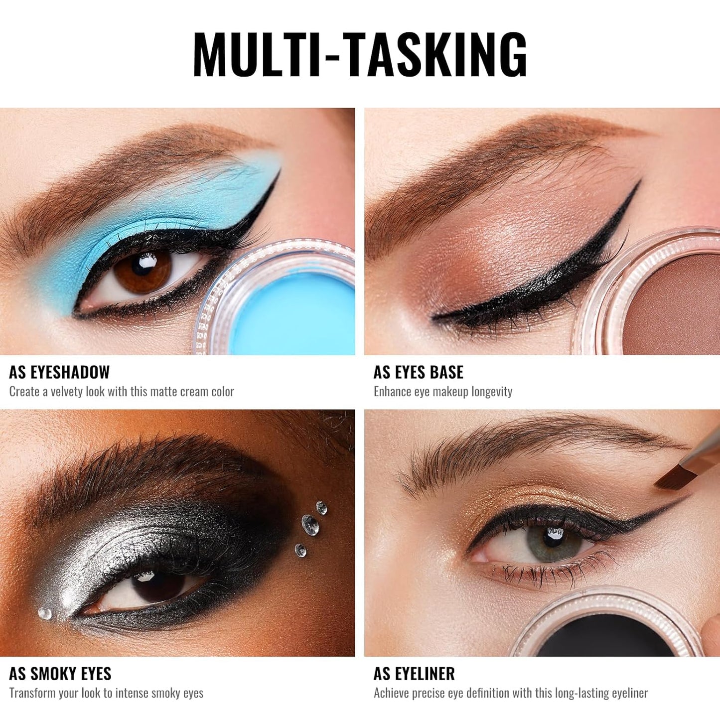 Oulac Matte Eyeshadow 3-in-1 Eyeshadow Nude Eye Primer&Eyeliner Highly Pigmented Waterproof Smudge-proof Long Lasting Wear Smooth&Blendable Formula for Natural Look,Vegan & Cruelty-Free,CM02