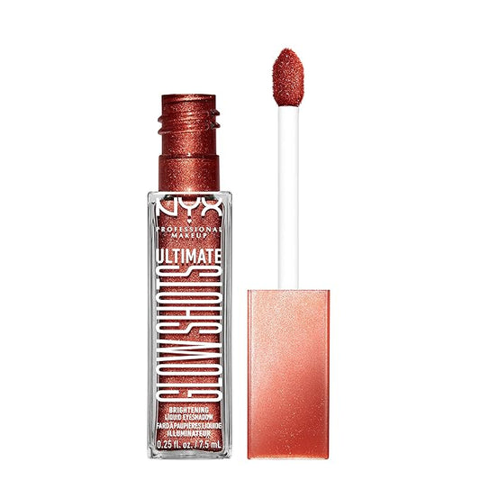 NYX PROFESSIONAL MAKEUP Ultimate Glow Shots, Liquid Eyeshadow, Long-Lasting Shimmer Eye Shadow with Vitamin C - Clementine Fine