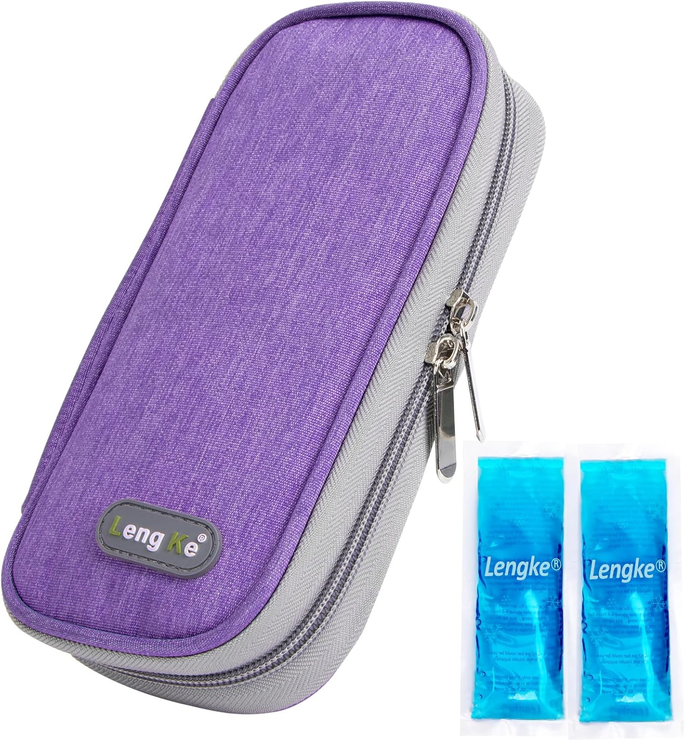 Leng Ke Insulin Cooler Travel Case TSA Approved Ice Packs,Insulin Travel Case for Insulin Pen, Insulin Supplies, Portable Insulin Pen Cooler Travel Case for Travel and Daily Life (Purple)